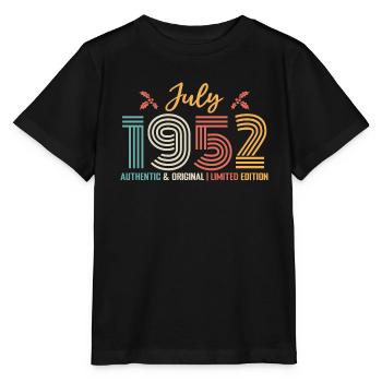 Juillet 1952 anniversaire Juillet 1952 Juillet - T-shirt bio MINI CREATOR Stanley/Stella Enfant - noir - Devant - Mikhail (115cm)