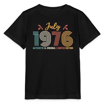 Juillet 1976 anniversaire Juillet 1976 Juillet - T-shirt bio MINI CREATOR Stanley/Stella Enfant - noir - Devant - Mikhail (115cm)