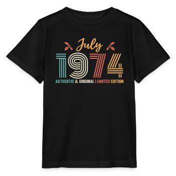 July 1974 Birthday July 1974 July - Stanley/Stella MINI CREATOR Kids’ T-Shirt - black - Front - Mikhail (115cm)