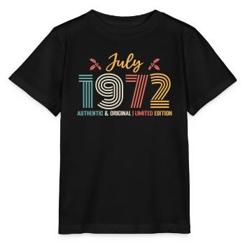 Juillet 1972 anniversaire Juillet 1972 Juillet - T-shirt bio MINI CREATOR Stanley/Stella Enfant - noir - Devant - Mikhail (115cm)