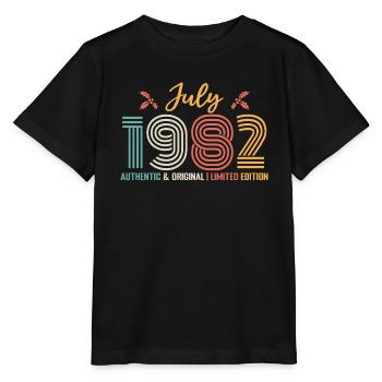 Juillet 1982 anniversaire Juillet 1982 Juillet - T-shirt bio MINI CREATOR Stanley/Stella Enfant - noir - Devant - Mikhail (115cm)