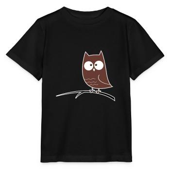 Squinting Owl Gift Idea - Stanley/Stella MINI CREATOR Kids’ T-Shirt - black - Front - Mikhail (115cm)