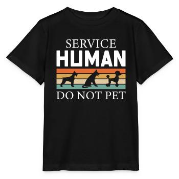 Service Mensch Nicht streicheln - Stanley/Stella Kinder T-Shirt MINI CREATOR  - Schwarz - Vorne - Mikhail (115cm)