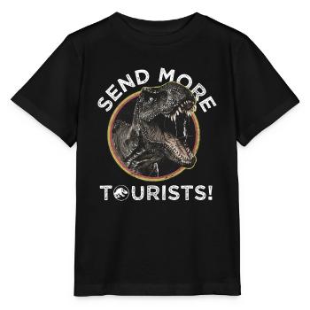 Jurassic Park T-Rex Send More Tourists! - Stanley/Stella MINI CREATOR Kids’ T-Shirt - black - Front - Mikhail (115cm)