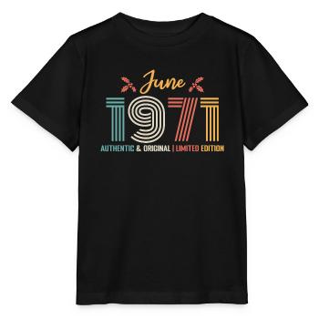 Juni 1971 Geburtstag Juni 1971 Juni - Stanley/Stella Kinder T-Shirt MINI CREATOR  - Schwarz - Vorne - Mikhail (115cm)