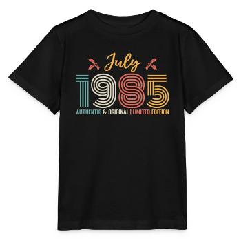 Juillet 1985 anniversaire Juillet 1985 Juillet - T-shirt bio MINI CREATOR Stanley/Stella Enfant - noir - Devant - Mikhail (115cm)
