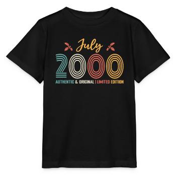 Juillet 2000 anniversaire Juillet 2000 Juillet - T-shirt bio MINI CREATOR Stanley/Stella Enfant - noir - Devant - Mikhail (115cm)
