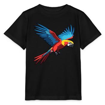 Perroquet - Design animalier - T-shirt bio MINI CREATOR Stanley/Stella Enfant - noir - Devant - Mikhail (115cm)
