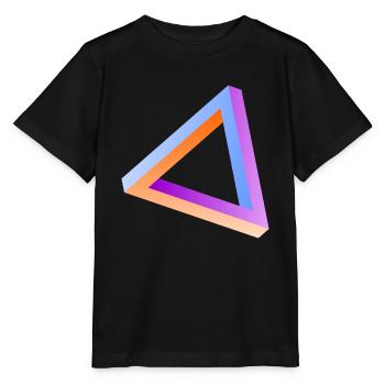 Illusion d'optique triangle impossible - T-shirt bio MINI CREATOR Stanley/Stella Enfant - noir - Devant - Mikhail (115cm)