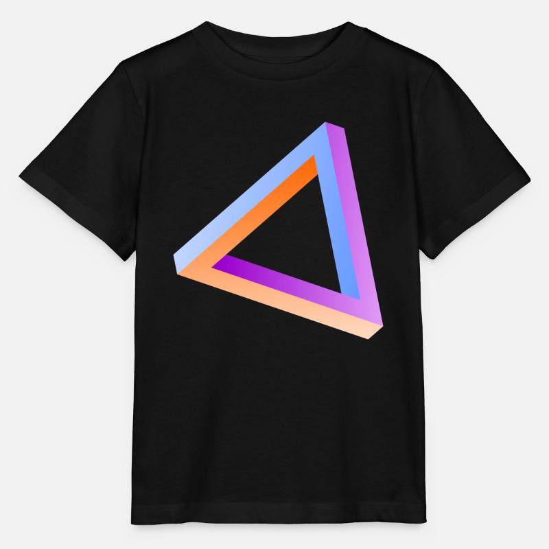 Illusion d'optique triangle impossible - T-shirt bio MINI CREATOR Stanley/Stella Enfant - noir
