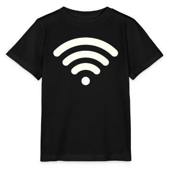 Wifi Weiß - Stanley/Stella Kinder T-Shirt MINI CREATOR  - Schwarz - Vorne - Mikhail (115cm)
