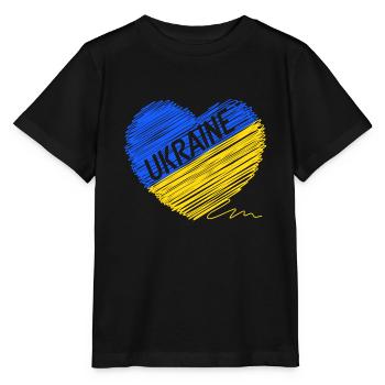 Drapeau de l’Ukraine - Priez pour l’Ukraine - Viva Ukraine - T-shirt bio MINI CREATOR Stanley/Stella Enfant - noir - Devant - Mikhail (115cm)