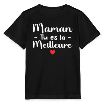Maman Tu Es La Meilleure - T-shirt bio MINI CREATOR Stanley/Stella Enfant - noir - Devant - Mikhail (115cm)
