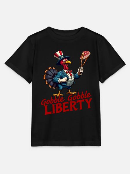 Gobble Gobble Liberty - Stanley/Stella Kinder T-Shirt MINI CREATOR - Schwarz