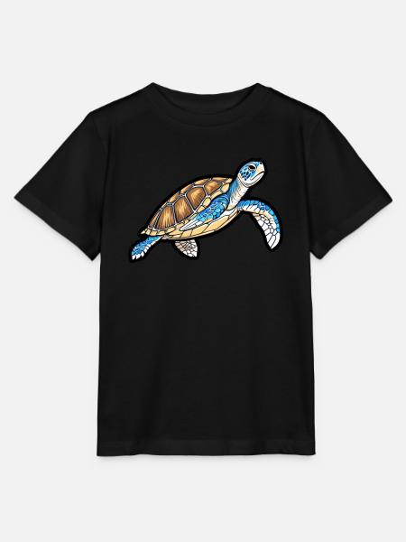 Süße Cartoon Schildkröte - Stanley/Stella Kinder T-Shirt MINI CREATOR  - Schwarz