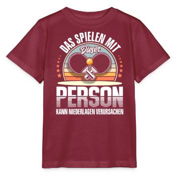 Tischtennis - Stanley/Stella Kinder T-Shirt MINI CREATOR  - Burgunderrot - Vorne - Kain (125cm)