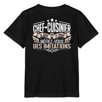 Cuisinier le seul Cuisinier le vrai Cuisinier - T-shirt bio MINI CREATOR Stanley/Stella Enfant - noir - Devant - Mikhail (115cm)