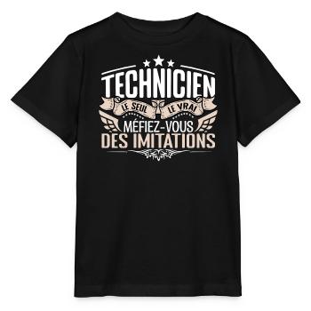 Technicien le seul Technicien le vrai Technicien - T-shirt bio MINI CREATOR Stanley/Stella Enfant - noir - Devant - Mikhail (115cm)