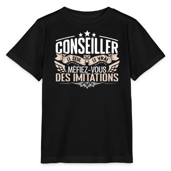 Conseiller le seul Conseiller le vrai Conseiller - T-shirt bio MINI CREATOR Stanley/Stella Enfant - noir - Devant - Mikhail (115cm)
