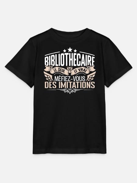 Bibliothécaire le seul Bibliothécaire le vrai Bibl - T-shirt bio MINI CREATOR Stanley/Stella Enfant - noir