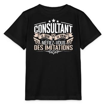 Consultant le seul Consultant le vrai Consultant - T-shirt bio MINI CREATOR Stanley/Stella Enfant - noir - Devant - Mikhail (115cm)