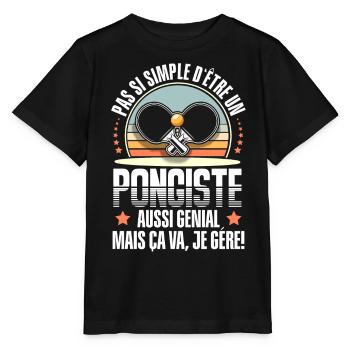 Ping-pong - T-shirt bio MINI CREATOR Stanley/Stella Enfant - noir - Devant - Mikhail (115cm)