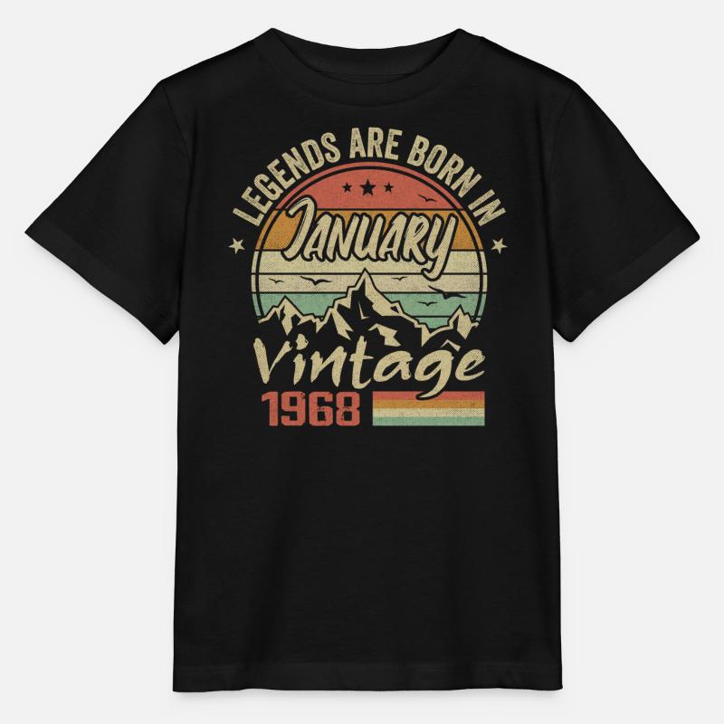Les Légendes Sont Nées En Janvier 1968 - 1968 - T-shirt bio MINI CREATOR Stanley/Stella Enfant - noir
