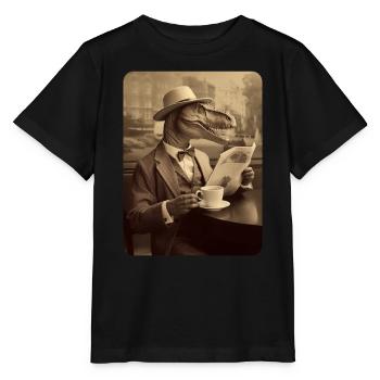 Robert reads the newspaper at breakfast - Stanley/Stella MINI CREATOR Kids’ T-Shirt - black - Front - Mikhail (115cm)