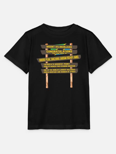 Kilimandjaro - Panneau du pic Uhuru - T-shirt bio MINI CREATOR Stanley/Stella Enfant - noir