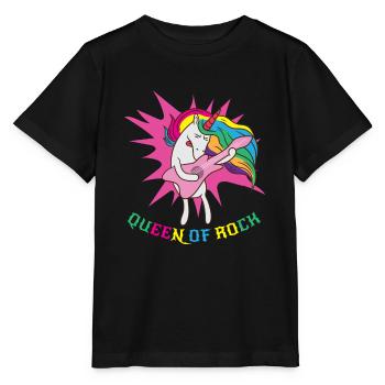 Queen of rock music unicorn - Stanley/Stella MINI CREATOR Kids’ T-Shirt - black - Front - Mikhail (115cm)