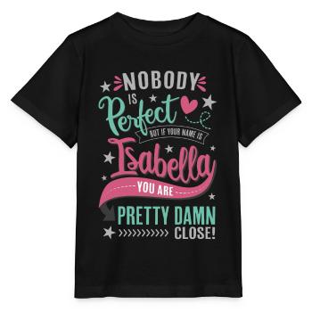 Isabella Name Personalised Gift Girl gift idea - Stanley/Stella MINI CREATOR Kids’ T-Shirt - black - Front - Mikhail (115cm)