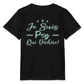 je suis psy qui déchire - T-shirt bio MINI CREATOR Stanley/Stella Enfant - noir - Devant - Mikhail (115cm)