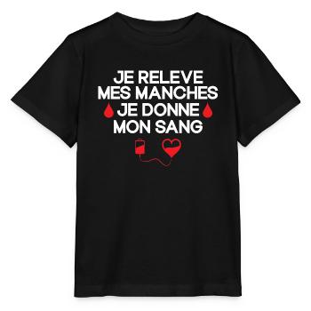 Don du Sang, Donneur de Sang, Je Donne Mon Sang - T-shirt bio MINI CREATOR Stanley/Stella Enfant - noir - Devant - Mikhail (115cm)