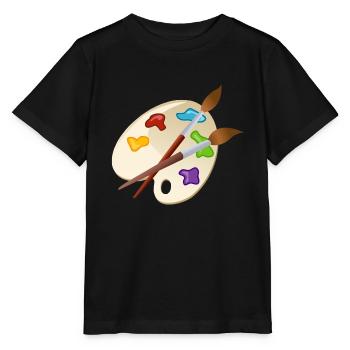 maler painter pinsel paint farbe artist color colo - Stanley/Stella Kinder T-Shirt MINI CREATOR  - Schwarz - Vorne - Mikhail (115cm)