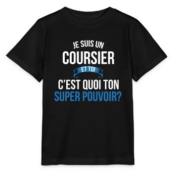 Coursier super pouvoir homme - T-shirt bio MINI CREATOR Stanley/Stella Enfant - noir - Devant - Mikhail (115cm)