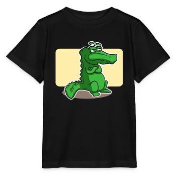 cute crocodile - Stanley/Stella MINI CREATOR Kids’ T-Shirt - black - Front - Mikhail (115cm)