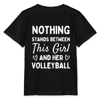 Nichts steht zwischen diesem Mädchen und ihrem Volleyball - Stanley/Stella Kinder T-Shirt MINI CREATOR  - Schwarz - Vorne - Mikhail (115cm)