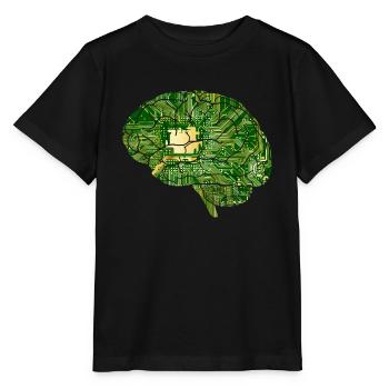 Brain circuitry, electronics - Stanley/Stella MINI CREATOR Kids’ T-Shirt - black - Front - Mikhail (115cm)