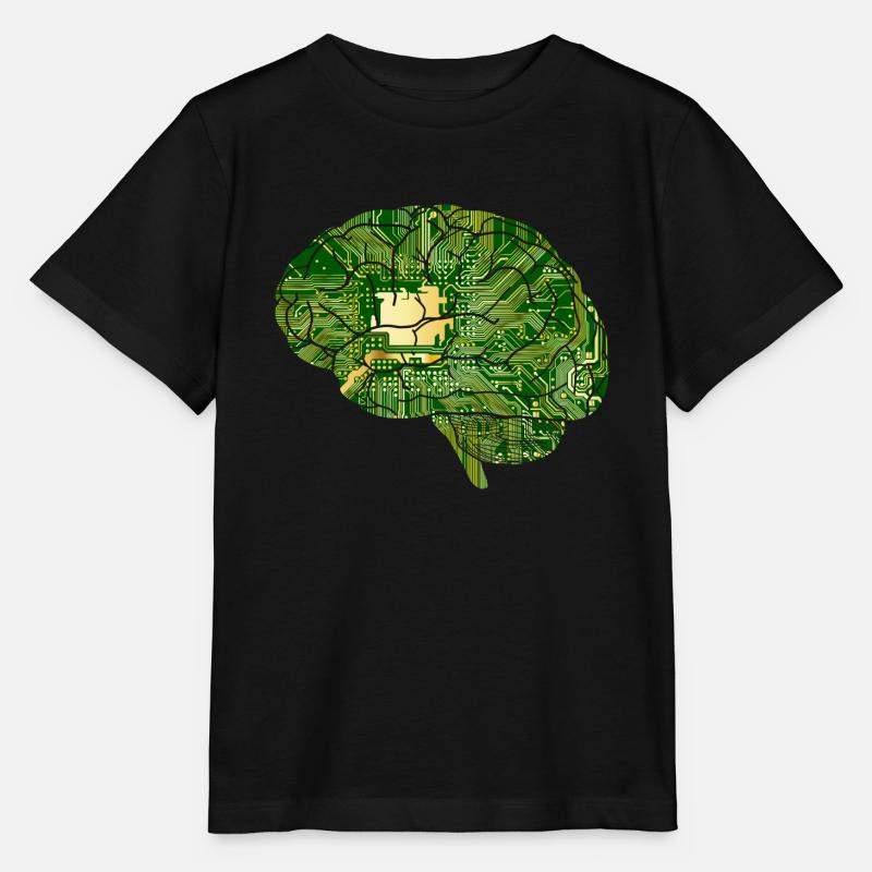 les circuits du cerveau, l'électronique - T-shirt bio MINI CREATOR Stanley/Stella Enfant - noir