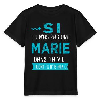 Marie Si tu n as pas une marie - T-shirt bio MINI CREATOR Stanley/Stella Enfant - noir - Devant - Mikhail (115cm)