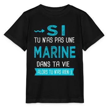 Marine Si tu n as pas une marine - T-shirt bio MINI CREATOR Stanley/Stella Enfant - noir - Devant - Mikhail (115cm)