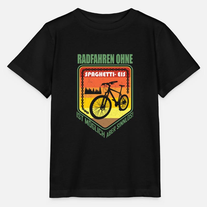 RADFAHREN OHNE SPAGHETTI-EIS IST MÖGLICH - Stanley/Stella Kinder T-Shirt MINI CREATOR  - Schwarz