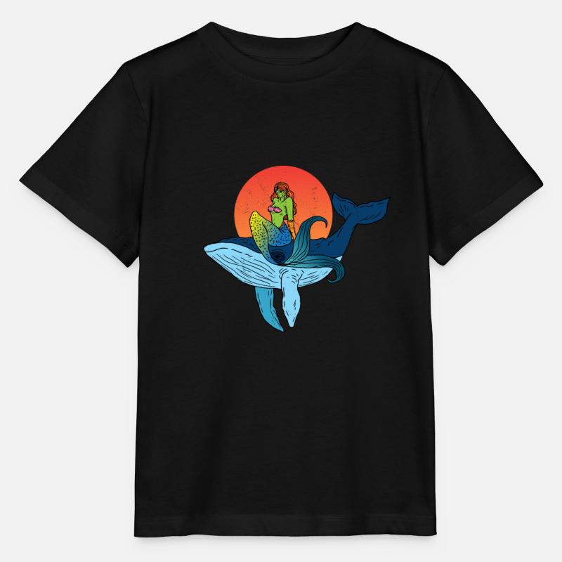La baleine et la sirène Design - T-shirt bio MINI CREATOR Stanley/Stella Enfant - noir