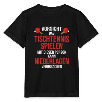 Geschenk Tischtennis Tischtennisschläger - Stanley/Stella Kinder T-Shirt MINI CREATOR  - Schwarz - Vorne - Mikhail (115cm)