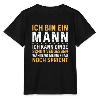 Je suis un homme - Drôles d’hommes qui disent - T-shirt bio MINI CREATOR Stanley/Stella Enfant - noir - Devant - Mikhail (115cm)