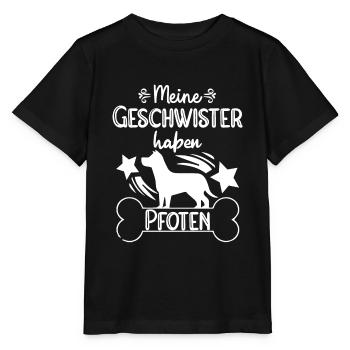 Meine Geschwister haben Pfoten Hunde Baby Katzen - Stanley/Stella Kinder T-Shirt MINI CREATOR  - Schwarz - Vorne - Mikhail (115cm)