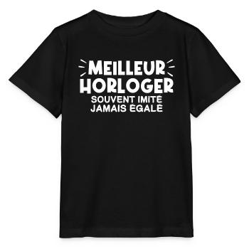 Horloger | Je suis le meilleur Horloger - T-shirt bio MINI CREATOR Stanley/Stella Enfant - noir - Devant - Mikhail (115cm)