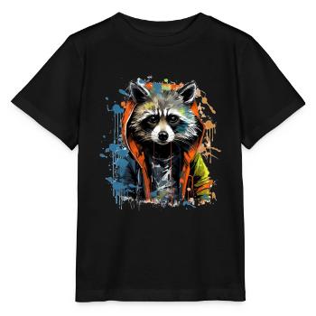 Raton laveur de rue cool - T-shirt bio MINI CREATOR Stanley/Stella Enfant - noir - Devant - Mikhail (115cm)