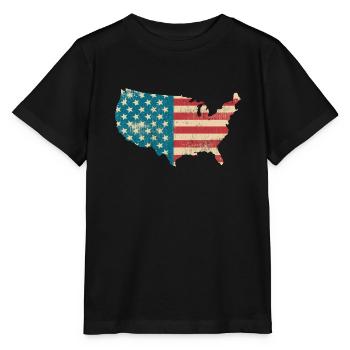 Amerika Vintage Flagge - United States - USA-Land - T-shirt bio MINI CREATOR Stanley/Stella Enfant - noir - Devant - Mikhail (115cm)