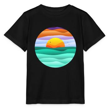 circular sunset - Stanley/Stella MINI CREATOR Kids’ T-Shirt - black - Front - Mikhail (115cm)